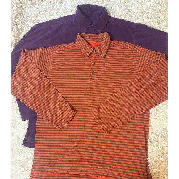 Bundle 2 piece long sleeve apricot and plum Polo  shirt L - Picture 1 of 7